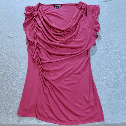Blusa Top Banana Republic Capucha Fucsia Cuello Acanalado Volantes Para Mujer’s Talla Pequeña - Imagen 13 de 19