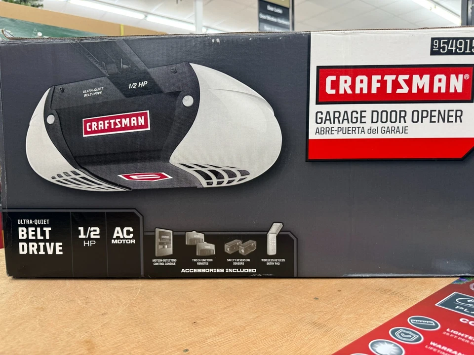Craftsman MFR #: 54915 (1/2 HP acionamento por correia compatível com WiFi abridor de porta de garagem) - Imagem 3 de 4