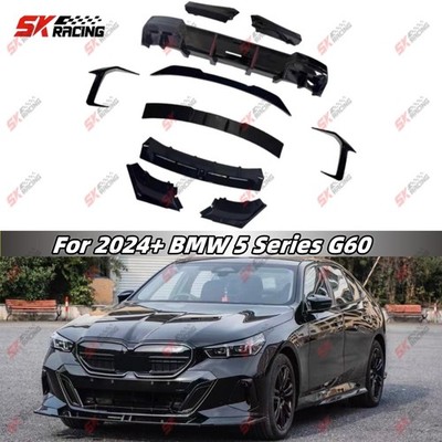 Fits 24+ BMW 5 Series G60 Front Lip Rear Diffuser Roof Spoiler Wing Glossy Black