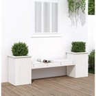 White Solid Pine Planter Bench 184.5x39.5x56.5cm Outdoor Garden Seat Patio Uses