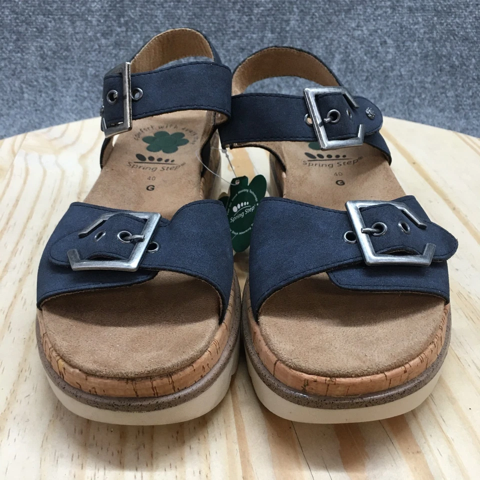 Spring Step 凉鞋女式 40 Hanyo 露背绑带蓝色扣休闲新品 — 第 4/4 张图片