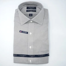 Cremieux Long-Sleeve Shirt 15.5"-34" SLIM FIT Gray Non-Iron NWT