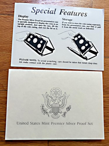 1992-S US Mint Premier Silver Proof Set 90% Silver OGP 5 Coins - 第 6/7 張圖片
