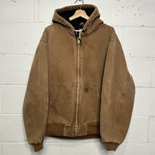 Carhartt Hooded Quilt-Lined Active Jacket Brown J130-211 Men s X-Large