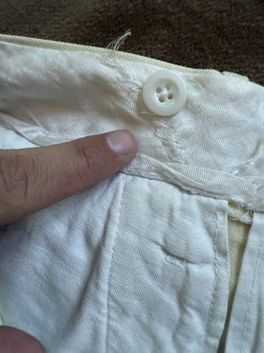 VTG 1930s 40s Mens Cream Flannel Ivory Cricket Trousers 33x34 - Picture 11 of 20