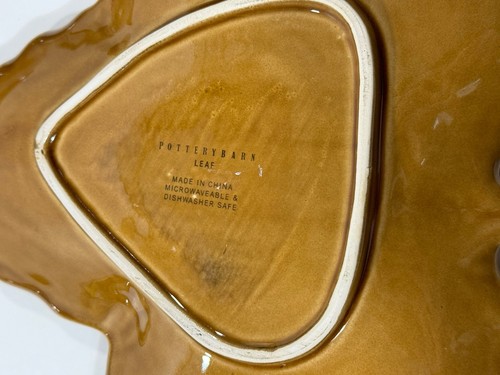 Pottery Barn goldbraun Ernte Blatt 10" x 10" Mittagessen Salat Teller 6er Set - Bild 7 von 21