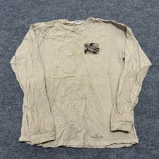 Crazy Shirts Long Sleeve Shirt Mens Size L Tan Coffee Dyed Turtle Hawaii Tee