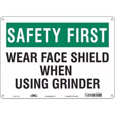 Condor 467C31 Safety Sign, 10 In Height, 14 In Width, Aluminum, Horizontal