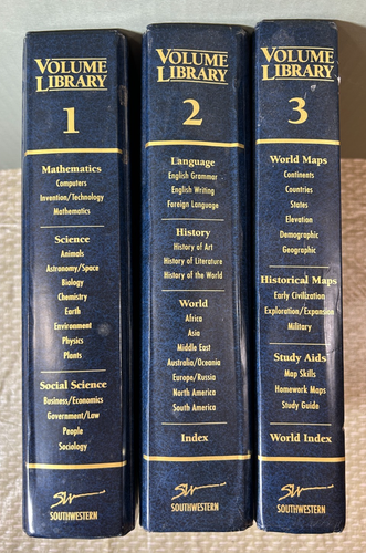 2004 The Volume Library, Vol. 1-3 Math, History, Science, World Maps, Language.. - Bild 1 von 13