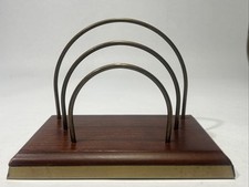 1996 The Bombay Company Letter Holder Divider Brass Wood