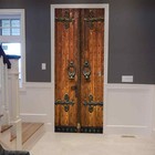  2 stücke 3D Tür Tapete Selbstklebende Türaufkleber Abnehmbare Kunst Tür