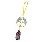 Crystal Tree Pendant Hanging with 7 Chakra Stones for Home Window Decor