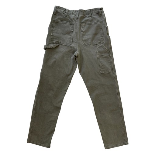 Pantalones de carpintero RSQ Utility para hombre 28x32 (28x29 real) ropa de trabajo verde oliva - Imagen 2 de 9