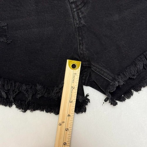 Pantalones Cortos Wild Fable Para Mujer Talla S Negros Denim Tiro Alto Corte Dobladillo Deshilachado - Imagen 7 de 8