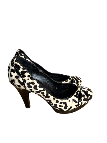 White House Black Market WOMENS 6M PRE-OWNED Animal Print Pump Fur Calf Hair - Picture 9 of 14