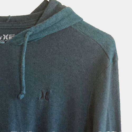 Hurley Men's Sz S Lightweight Long Sleeve Hoodie Teal Blue Premium Fit SMALL - Picture 6 of 6