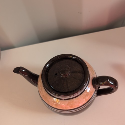 Sadler Brown Betty Teapot Treacle Glaze Lustre Vintage Height 12cm two cup - Picture 4 of 14