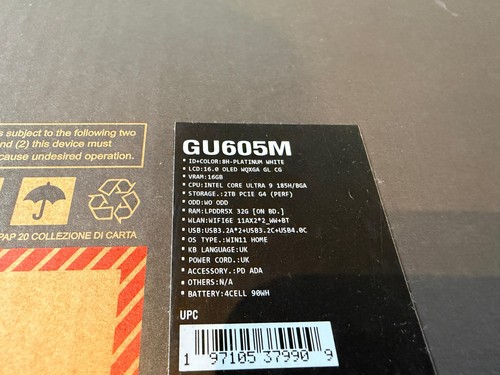Asus Zephyrus G16 GU605M QR032W RTX 4090 16GB, 32GB, 2TB, Core Ultra 9 - Picture 24 of 24