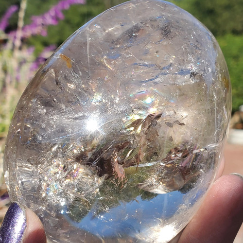 Clear Phantom XL Palm Stone Quartz Crystal Piece | AA Grade | 302 grams - Picture 10 of 16