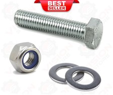 M3 M4 M5 Bolt & Lock Nut Set with Washers – BZP Fully Threaded Screw Assortment