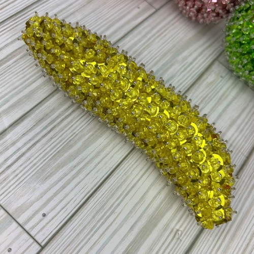 Vintage MCM Push Pin Sequined Beaded Faux Fruit Kitschy Apple Pear Banana Plum - Picture 7 of 11