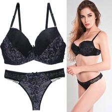 Ladies Women Padded Lace Sexy Lingerie Sets Push up Bra Set Underwear Size Soft