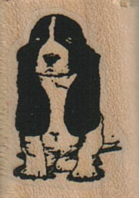Hound Dog 3/4 x 1" Mounted Rubber Stamp, Dog Stamp, Dog Lover - Picture 1 of 1