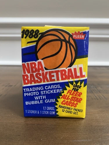 1988 Fleer Basketball Wax Pack Sealed unopened (12 cards 1 sticker)