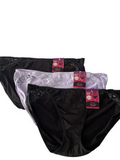 Maidenform 3 Pairs Pure Comfort Bikini Panties 2XL/9 Multi-Color DMECBK