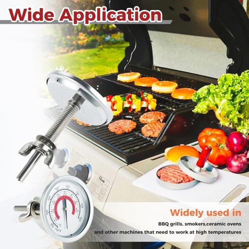 Hicello Grill Termometro Bimetallico Misuratore di Temperatura da 150 a 900°F Indicatore di Calore... - Foto 6 di 7