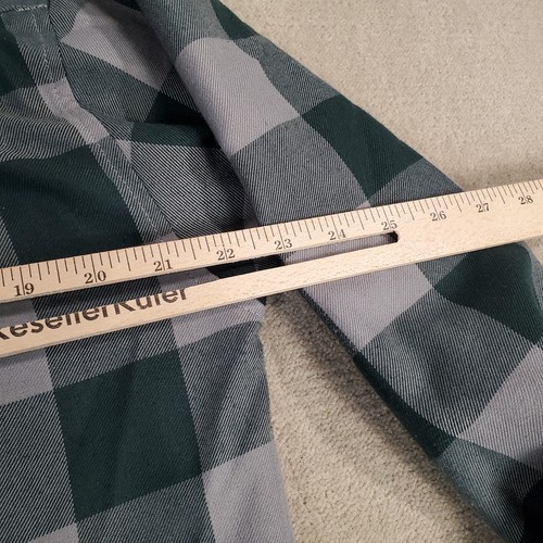 Dixxon Beeline Flanellhemd Herren Medium grün grau Knopfleiste langarm kariert* - Bild 9 von 13