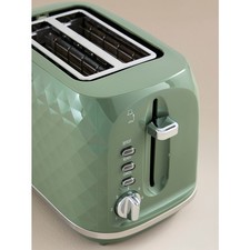 2-Slice Toaster – Green Diamond Textured Finish, Defrost, Reheat, High Lift