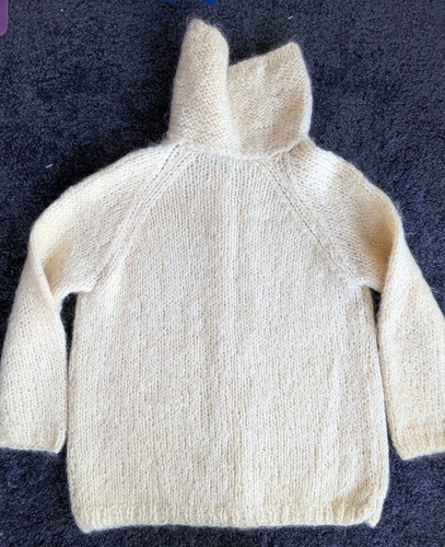 Vtg Joyce Lane Mohair Cardigan Swtr Italy Butterfly Collar Handknit Fluffy 60s - Picture 12 of 16