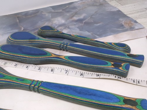 Island Bamboo Peacock Pakkawood 6 Piece Utensils And Rainbow Wosponfan Turner - Picture 12 of 14