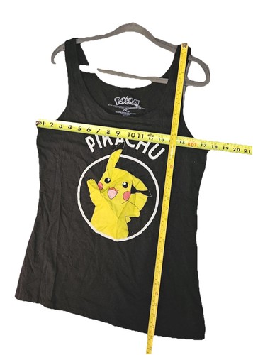 Pokemon Pikachu Shirt Womens 2XL Black Tank Top Graphic Sleeveless Anime Tee - Picture 4 of 4