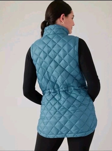 Gilet sans plumes Athleta Whisper S bleu Skylark petit printemps automne neuf avec étiquette - Photo 2 sur 6