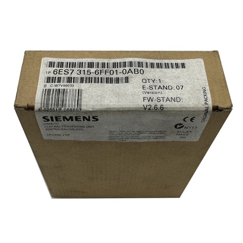 CPU SIEMENS SIMATIC S7 -6ES7315-6FF01-0AB0 / 6ES7 315-6FF01-0AB0 -NUOVA - Foto 2 di 2