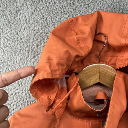 Carhartt PVC Jacke Herren Small Orange Angeln Regen Mantel Wasserdicht Kapuze Cargo - Bild 5 von 15