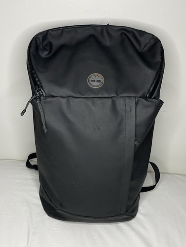 Timberland Laptop Backpack Multi Pocket School Hiking Black/Orange Logo Day Bag