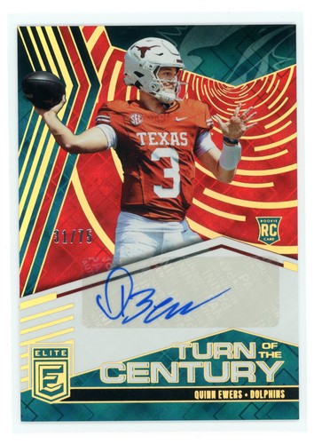 QUINN EWERS 2025 ELITE #TOC-QEW ROJO CAMBIO DE SIGLO AUTOMÁTICO/75 MIAMI DOLPHINS - Imagen 1 de 2