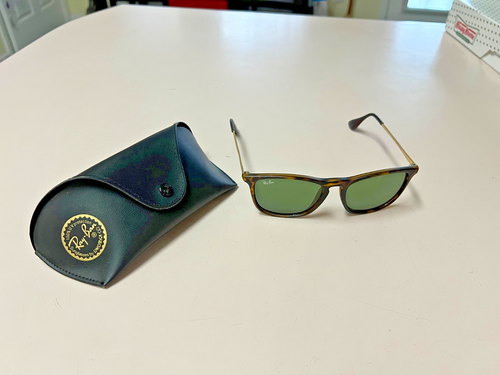 Ray Ban RB 4187 Chris Sunglasses, Full Rim Tortoise, GUC - Picture 1 of 9