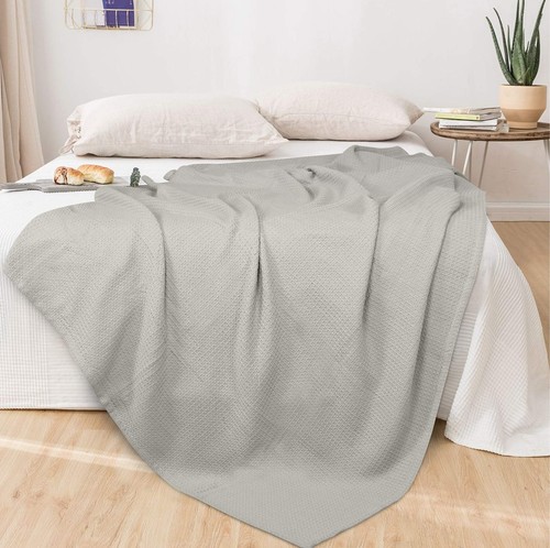 100% Cotton Thermal Blanket, Breathable Bed Blanket King Size, Soft Waffle Bl... - Picture 3 of 7