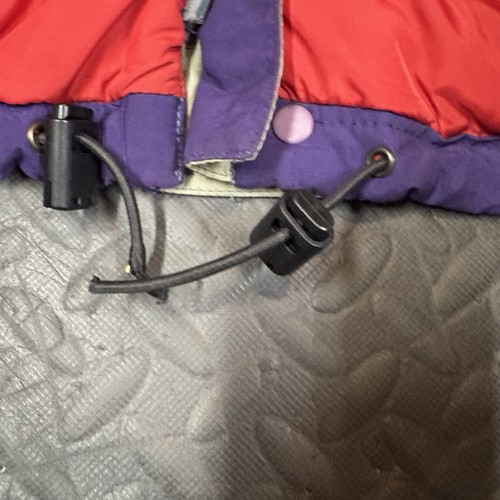 3412 Vintage 90's Patagonia Purple Gray Red Insulated Hooded Parka Jacket Large - Picture 10 of 12
