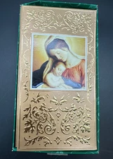 Holiday Glitz Religious Christmas Cards Virgin Mary & Baby Jesus Set 0f 17