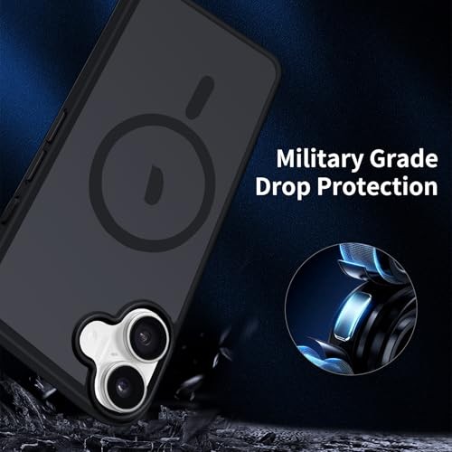 Magnetic Case Case, Translucent Matte Back Frosted Anti for iPhone 16 Black - Picture 8 of 8