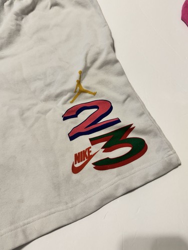 Color Number block Jordan Basketball Shorts 23 White XL - Picture 2 of 12