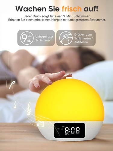 Tageslichtwecker Geschenke Lichtwecker Wecker Digital Wake Up Light mit 25 - Bild 15 von 24