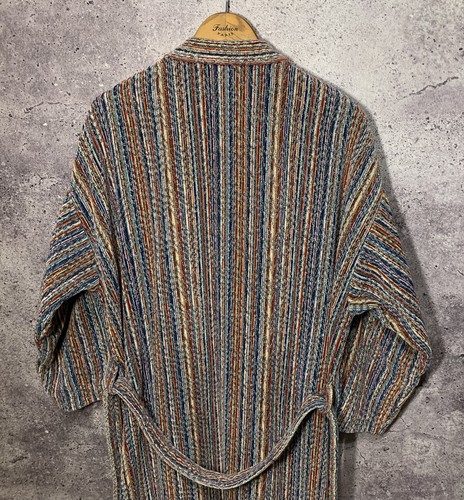 Missoni Milano Luxury Vintage Multicolor Terry Cotton Knit Pockets Bathrobe Sz L - Picture 13 of 15