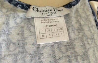 CHRISTIAN DIOR BLUE MONOGRAM LOGO STRIPE TOP SHIRT 4 Vintage