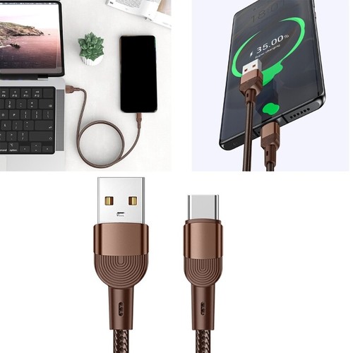 Type-C Charging Cable 100W 480Mbps USB A to Type-C Cord Braided Type-C Data Cord